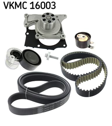 Pompa dell'acqua + set di cinghie dentate/rigate