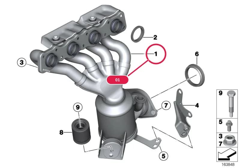 Rmfd exhaust manifold with catalyst — BMW 3 E90 — 18 Exhaust system › 18_0732 Exhaust manifold with catalyst