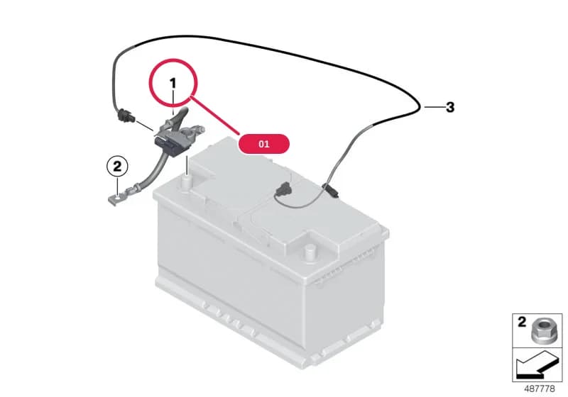 Battery lead, negative, IBS — BMW 1 F21 — 61 Vehicle electrical system › 61_2814 Battery lead, negative, IBS
