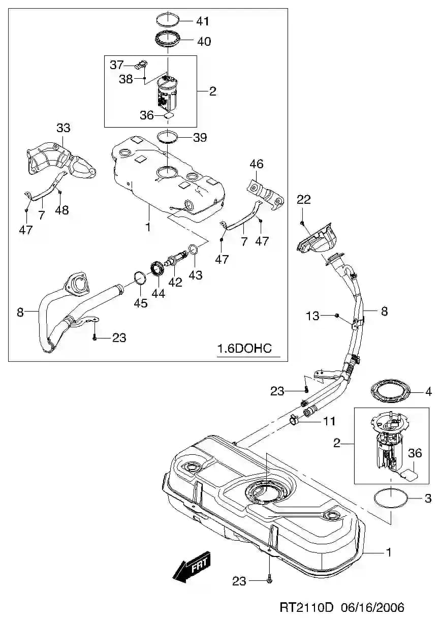 MODULE A-FUEL PUMP , [AT] — Kalos Kalos (2002–2008) — FUEL TANK  (2110)