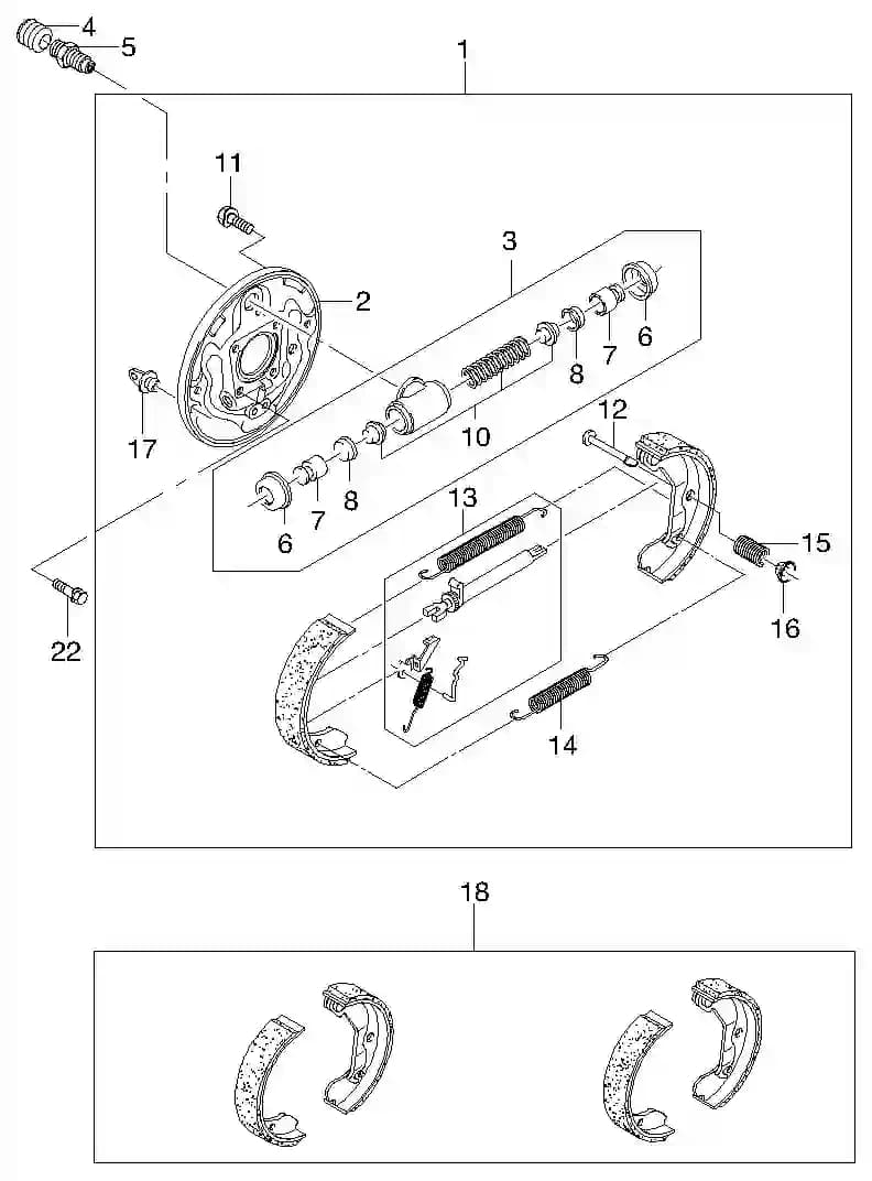 JET  — Nubira Nubira J150 (1999–2003) — REAR BRAKE(DRUM)  (4520)