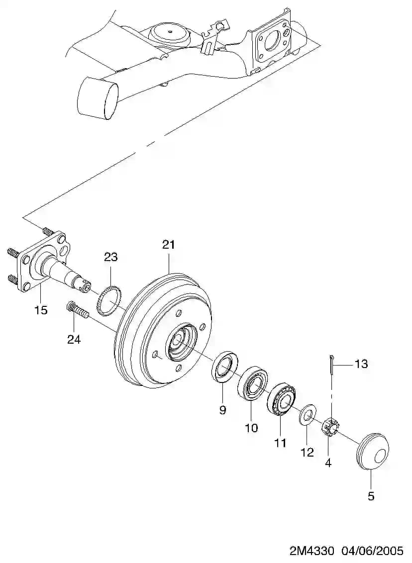 SEAL  — Spark Spark M200 (2005–2015) — REAR KNUCKLE & HUB  (4330)