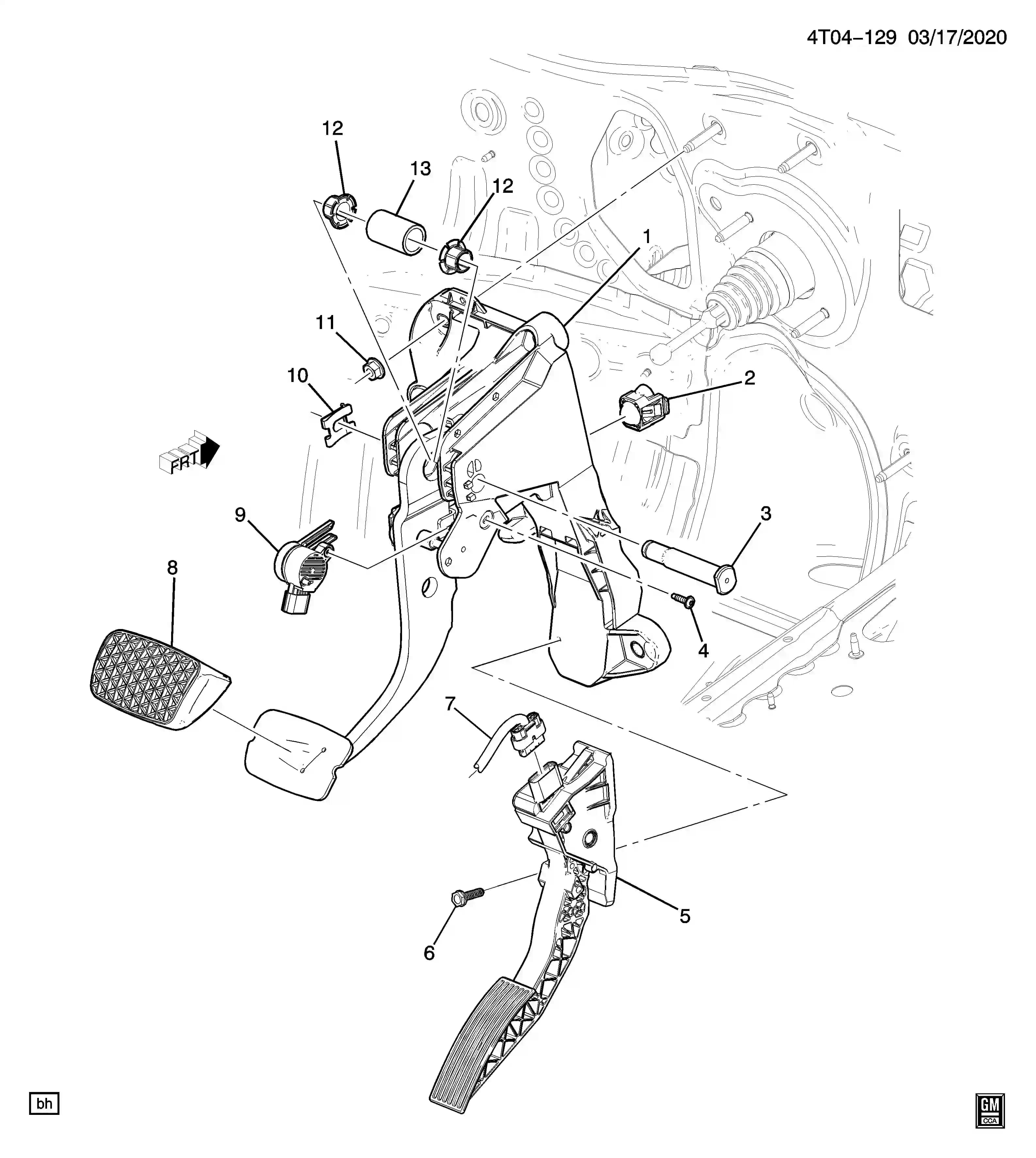 SENSOR,BRK PED POSN(ALPS BAS DELTA SENSOR)(LABELED 13597428) — TrailBlazer TrailBlazer GMT31XX (2013–2025) — BRAKE PEDAL