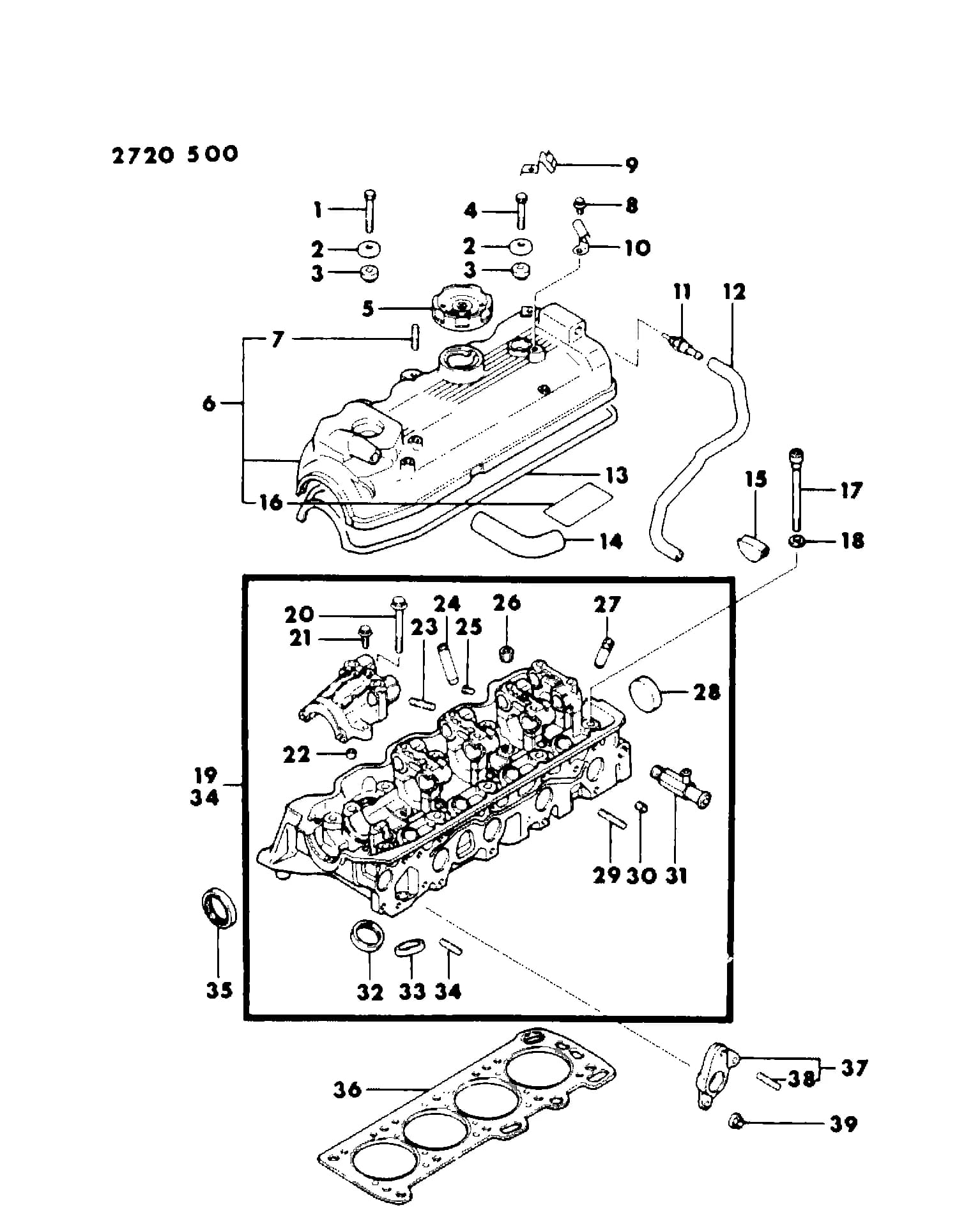 1982 I -IMPORT (US) — 9B ENGINE K 1600CC W/O    BALANCE SHAFT › 05 5 HEAD CYLINDER (K ENGINE)