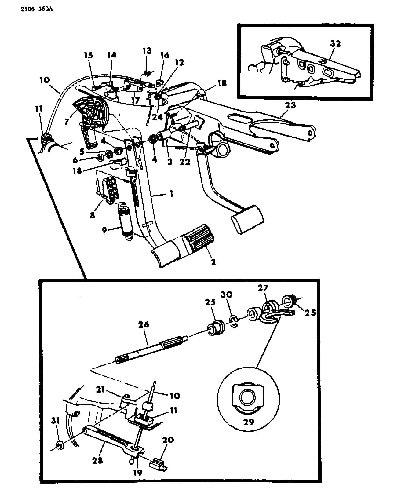 1982 P -PASSENGER (CANADA) — 6 CLUTCH › 05 5 CLUTCH PEDAL AND LINKAGE - M,Z,P,D,V,C, ALL ENG. W/A-460 TRANS.