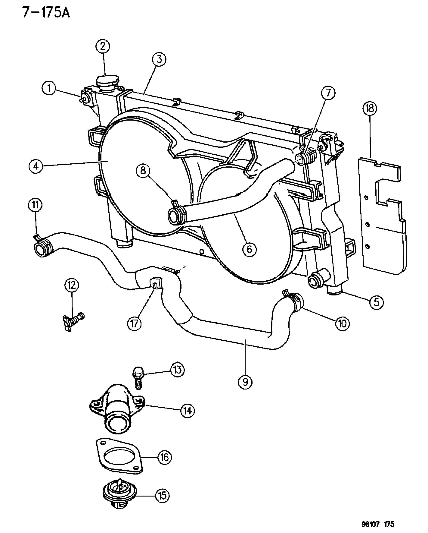 1996 P -PASSENGER — 7 COOLING › 06 6 RADIATOR AND RELATED PARTS, 3.3L - 3.8L ENGINE, NS - GS BODY