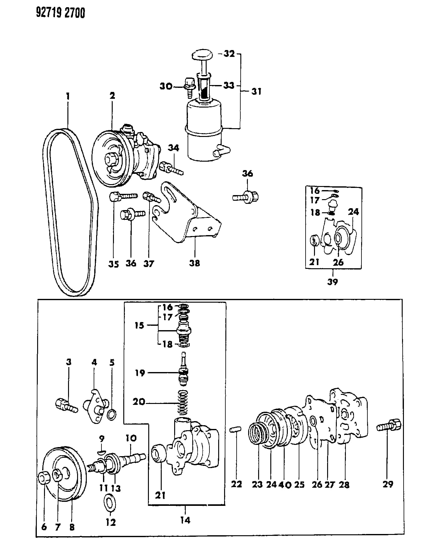1993 I -IMPORT (CKD, EXPORT, MEXICO, US) — 19 STEERING › 36 36 PUMP, PWR. STRG. OIL, 27 - RAM, POWER RAM