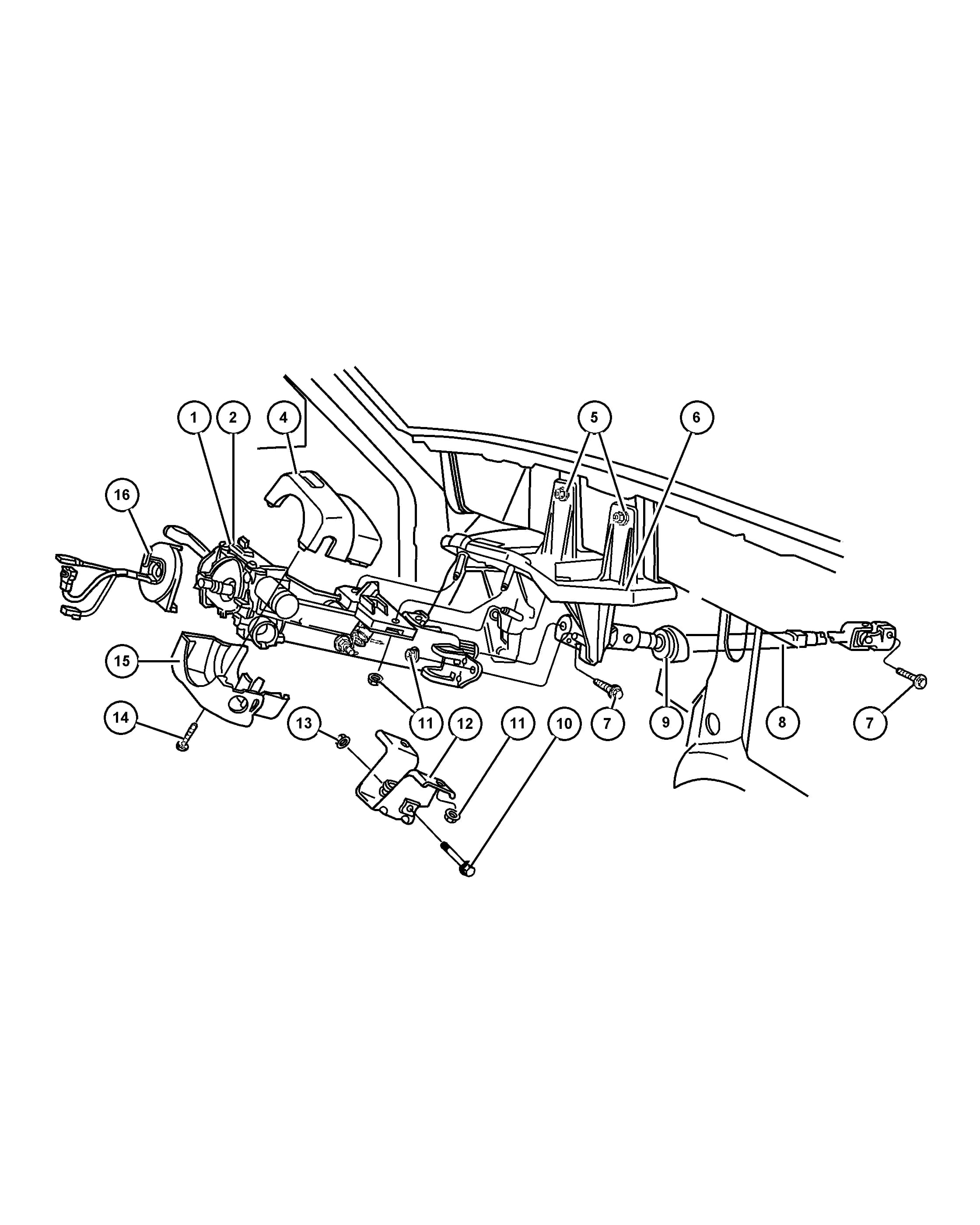 1999 XJ - JEEP CHEROKEE — 19 STEERING › 02 210 COLUMN, STEERING,UPPER AND LOWER