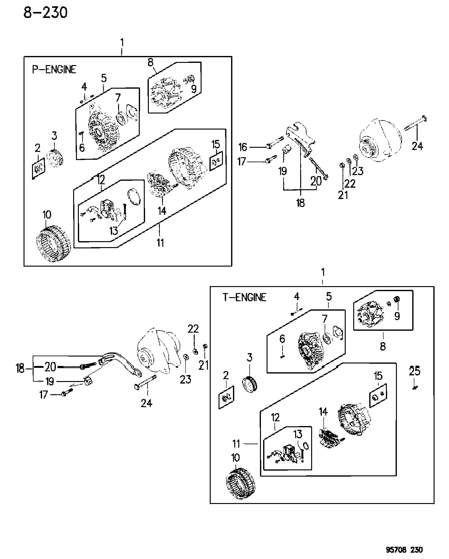 1995 I -IMPORT (CKD, EXPORT, MEXICO, US) — 8 ELECTRICAL › 06 6 ALTERNATOR, VISTA (CZ)