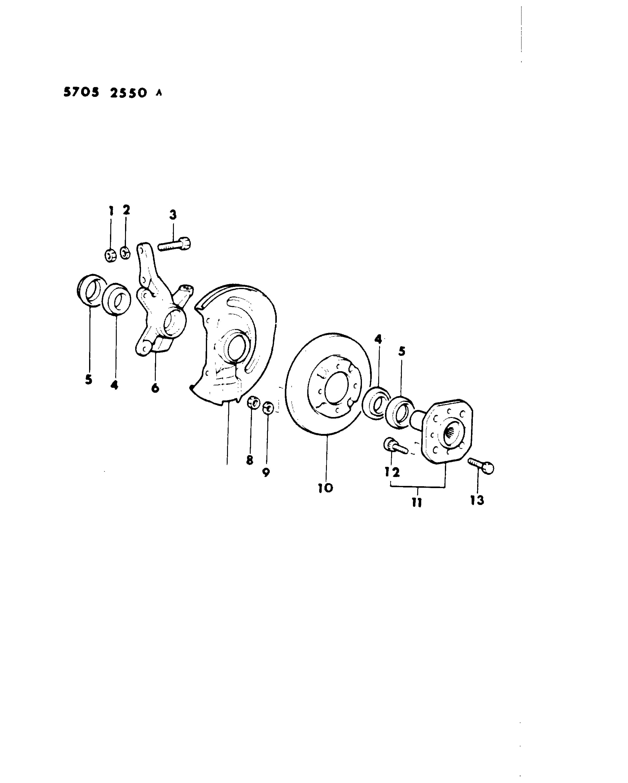 1985 I -IMPORT (CANADA) — 5 BRAKES, SERVICE › 26 26 BRAKE DISC AND BEARINGS, FRONT, 24,41,44 (FWD)- COLT