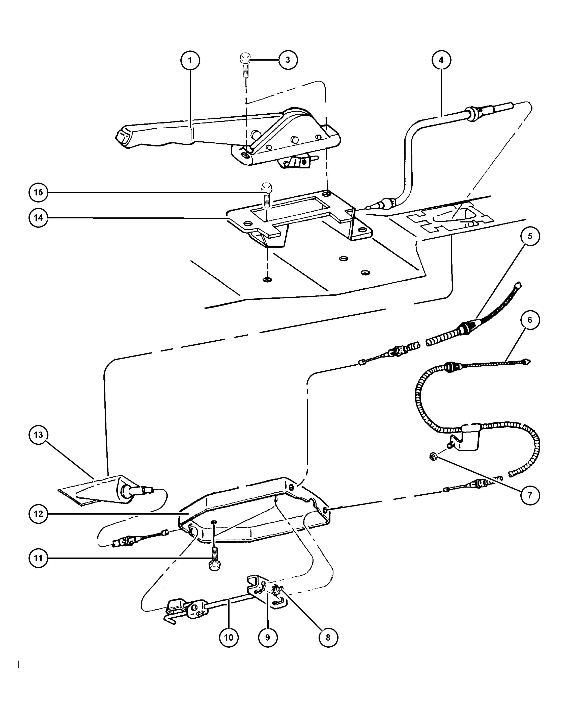 1997 ZJ - GRAND CHEROKEE — 4 PARKING BRAKE › 01 110 LEVER ASSEMBLY AND CABLES PARKING BRAKE