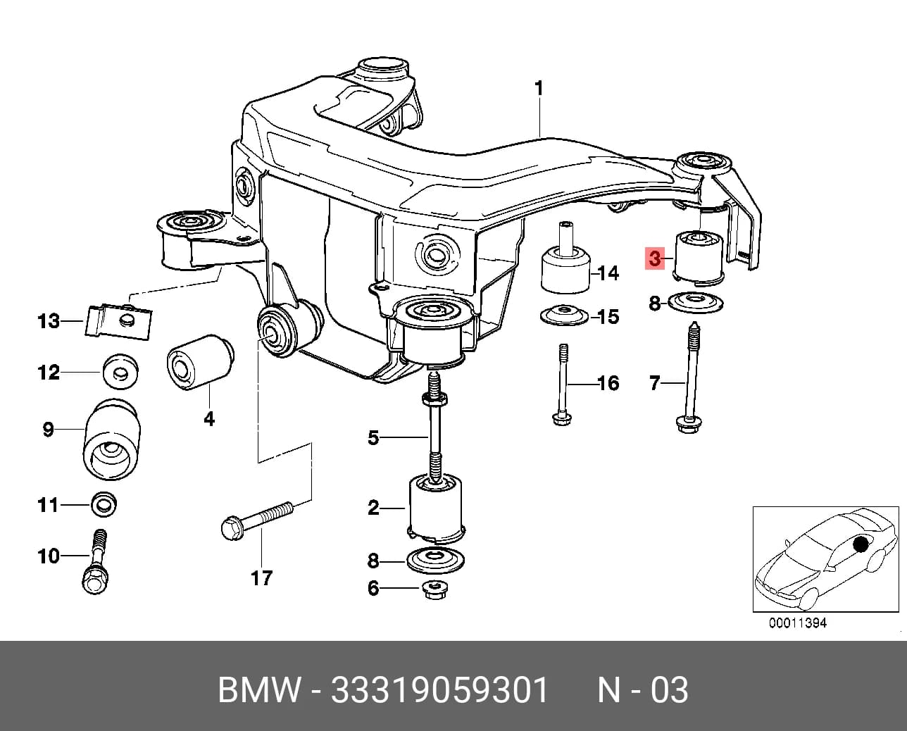 BODY/FRAME BUSH — Suspension &amp; Frame