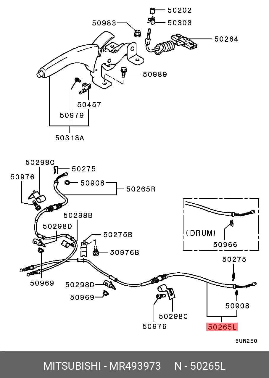 HAND BRAKE CABLE — Cables &amp; Hoses