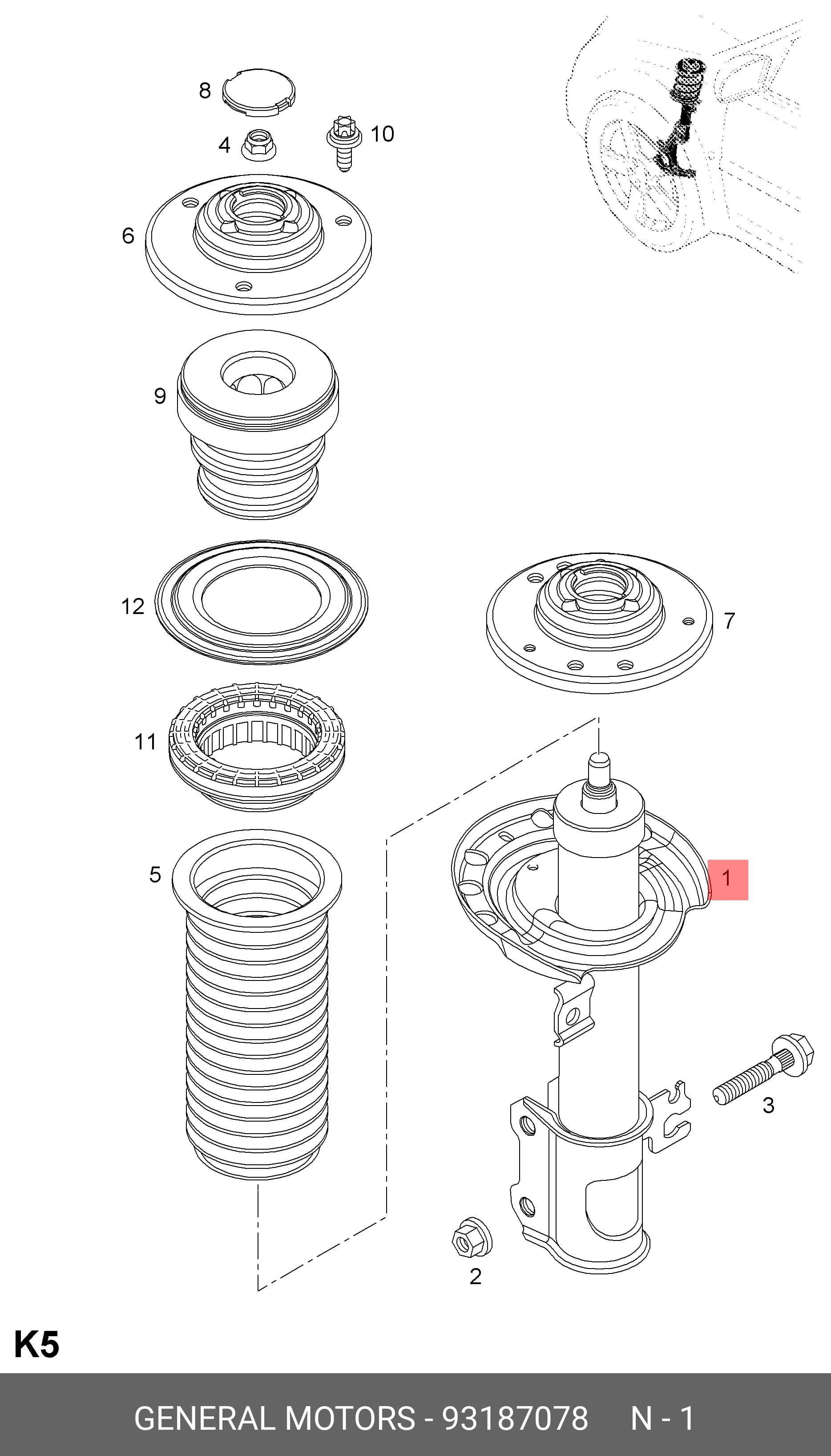 STRUT ASS~Y — Suspension &amp; Frame