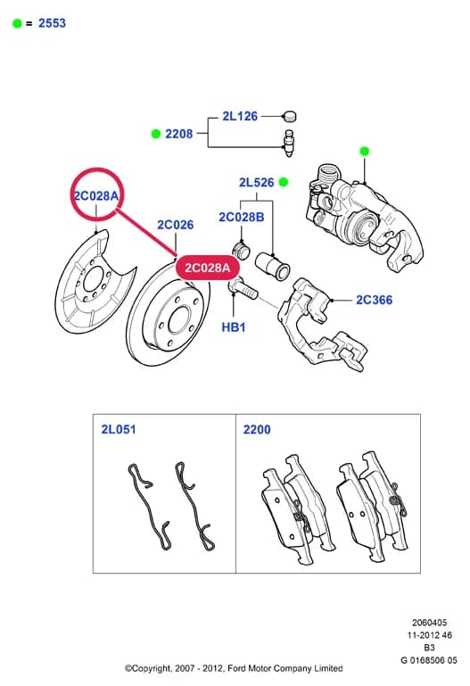 2 Chassis — 20604 Chassis.Rear Brake Discs & Caliper › 2060405 Rear Brake Discs And Calipers