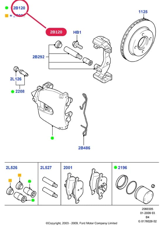 Caliper; RH; ST — 2 Chassis — 20603 Chassis.Front Brake Discs & Caliper › 2060305 Front Brake Discs And Calipers