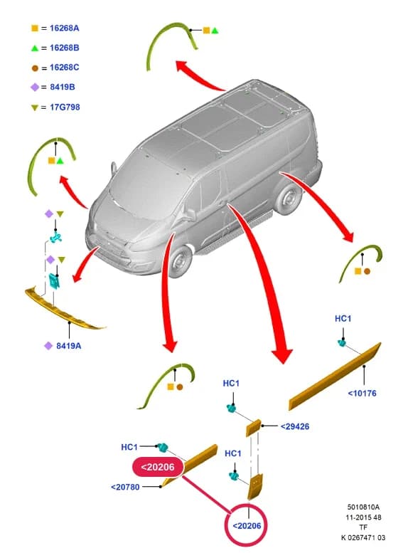 5 Body And Paint — 50108 Body And Paint.Mouldings, Spoilers & Roof Bars › 5010810A Body Mouldings