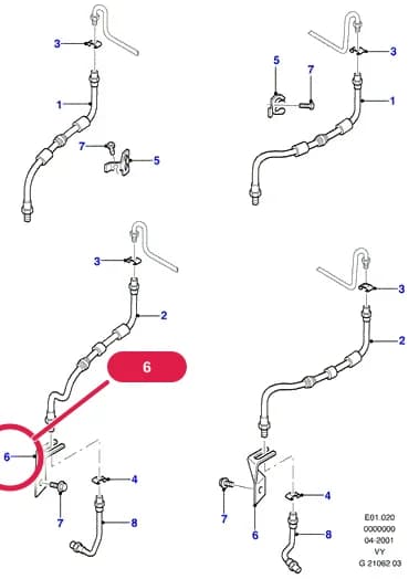 Bracket - Wiring Connector; LH; (1.9L Diesel TI (90PS) OR 2.3L DOHC (145PS) OR 2.0L DOHC EFI (115PS) OR 1.9L Diesel TC(115PS)) — E Brakes - Brake Pipes - Wheels — E01 Brakes - Brake Pipes - Wheels.Brake Pipes/ABS/Brake System Valves › E01020 Front Brake Pipes