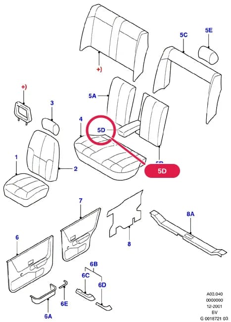 BVA Escort/Orion/Focus — BVA03 Escort/Orion/Focus.Orion 0783-0890 › BVA03040 Ghia/Equipe; Trim