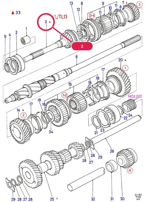 AKM Manual — AKM02 Manual.Type 2 › AKM02030 Manual Transmission Components;