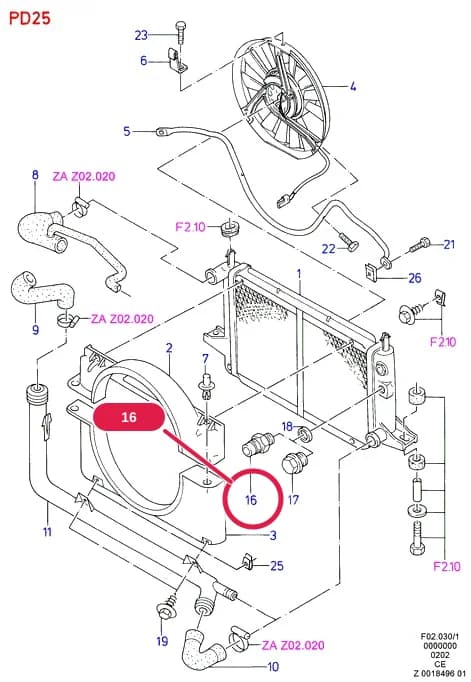 Switch Assy - Fan Motor; (Less Taxi OR Peugeot Diesel 2.5 NA) — F Engine Assemblies Mounted On Body — F02 Engine Assemblies Mounted On Body.Radiator / Hoses And Oil Cooler › F02030 Radiator/Coolant Overflow Container