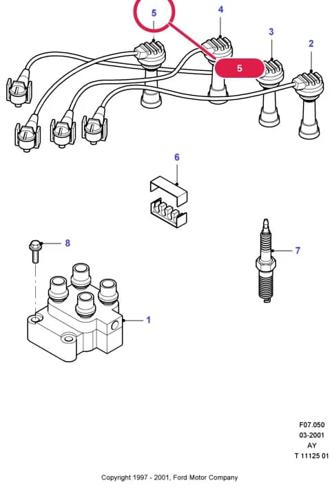 AYF Zetec S — AYF07 Zetec S.Alternator/Starter Motor & Ignition › AYF07050 Ignition Coil And Wires/Spark Plugs