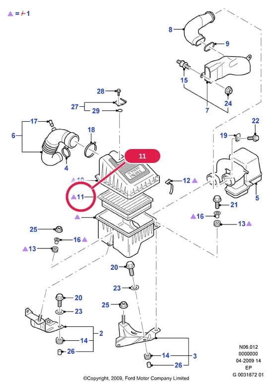 N Engine - Diesel — N06 Engine - Diesel.Engine Air Intake › N06012 Air Cleaner