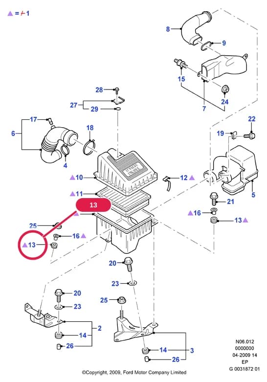 N Engine - Diesel — N06 Engine - Diesel.Engine Air Intake › N06012 Air Cleaner