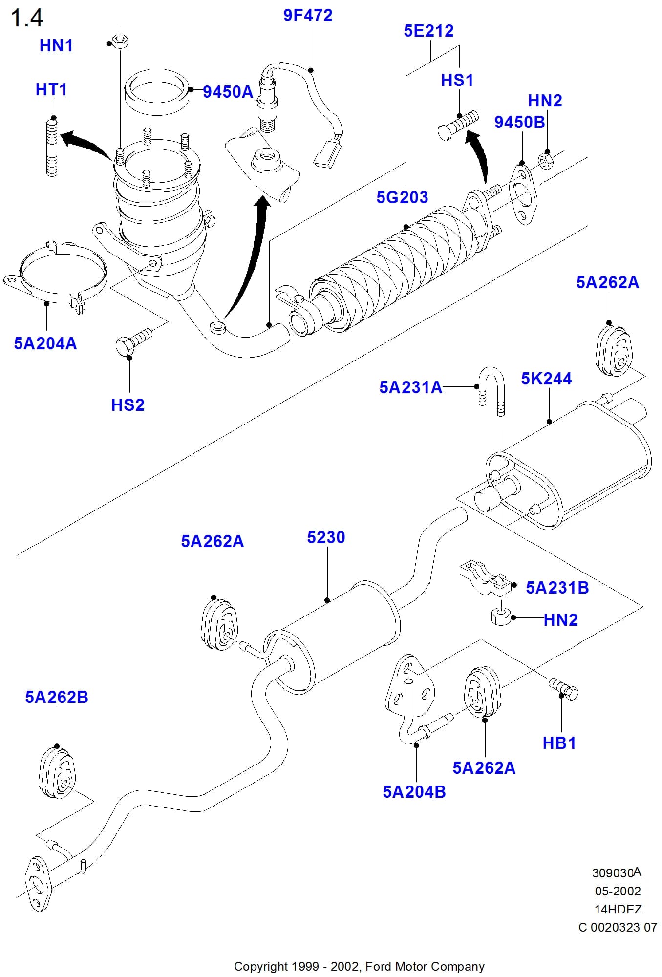 U-Bolt — Focus Focus C170 (1998–2005) — Exhaust System