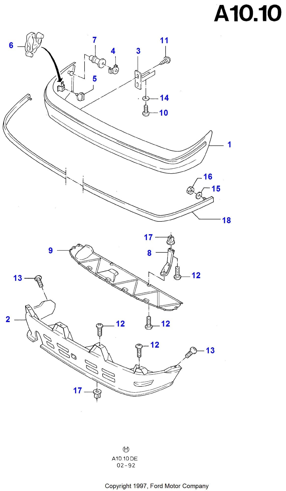 Screw And Washer Assy — Granada Granada/Scorpio Mark III (1987–1994) — Rear Bumper