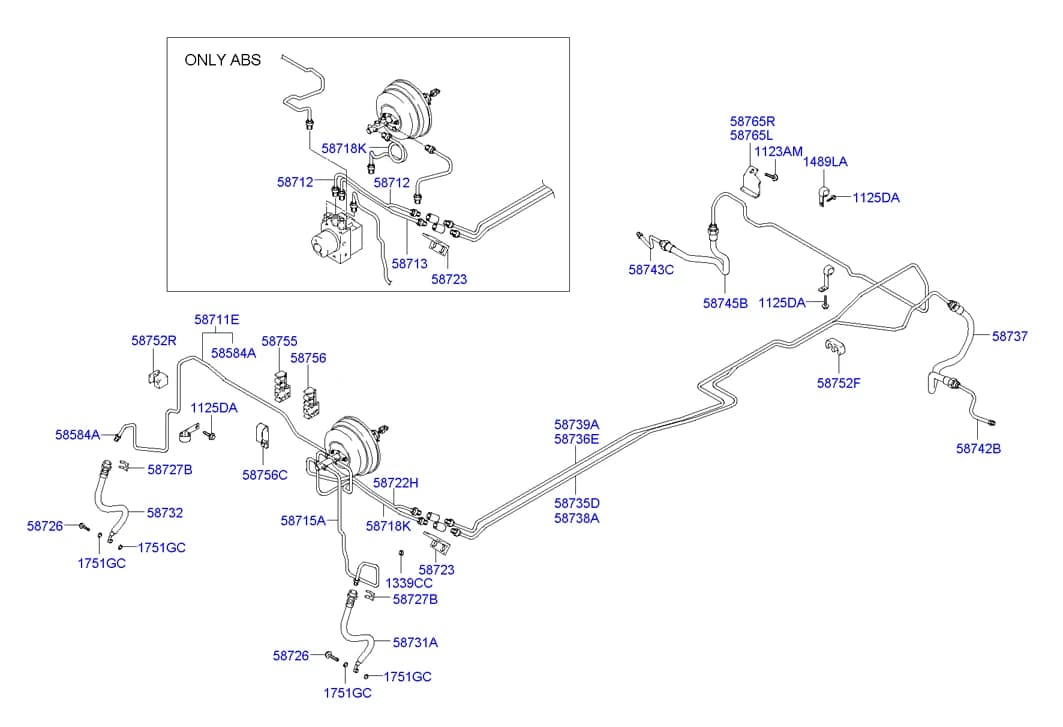 HOSE-BRAKE — Atos Atos Prime (1999–2003) — Brake fluid line