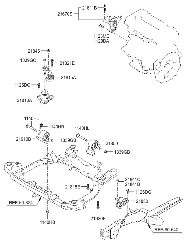 BRACKET ASSY-ROLL STOPPER,FR — Ceed Ceed ED (2006–2012) — Engine & transaxle mounting