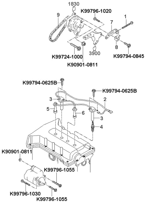 COIL-IGNITION — Clarus Clarus (1996–2000) — Engine electrical system