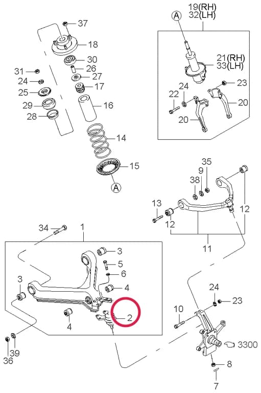 BALL JOINT-LWR — Retona Retona (1999–2000) — Front suspension mechanisms