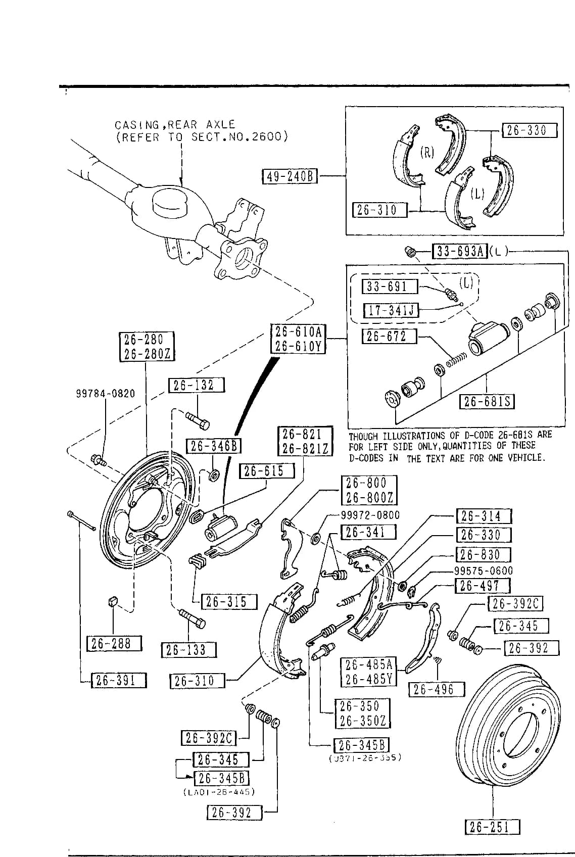 1989 MPV — CHASSIS AXLE SUSPENSION & STEERING › 2610   - REAR BRAKE MECHANISMS