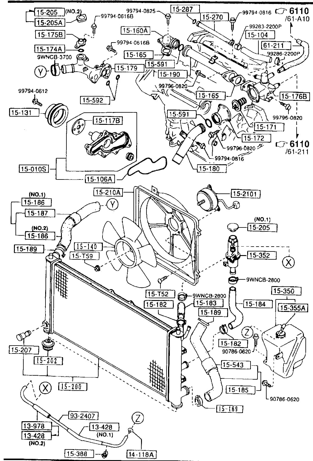 1992 MX-3 — GASOLINE-ENGINE V6-CYLINDER SUPPLEMENT › 1500 A - COOLING SYSTEM (1800CC)