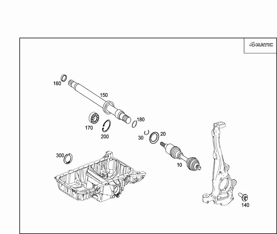253.954 — 33 FRONT AXLE › 090 4MATIC FRONT AXLE SHAFT