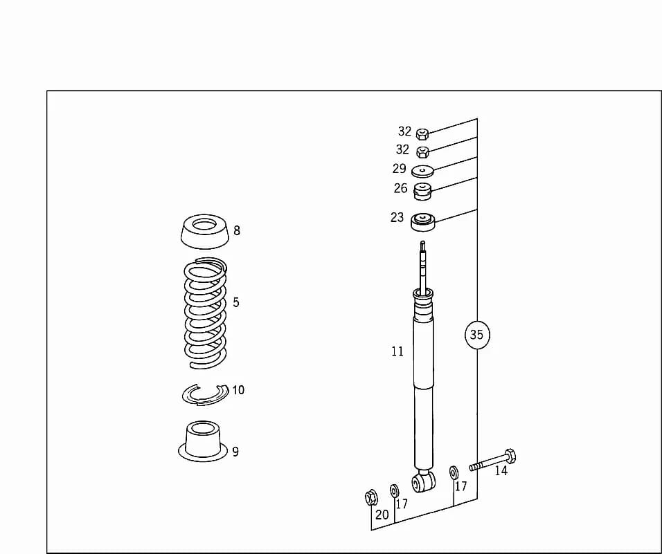 REAR SPRINGReplaced by A  2023241704+002A  2023250041 — 202.128 — 32 SPRINGS AND SUSPENSION › 120 REAR SPRINGS AND SUSPENSION STANDARD SUSPENSION
