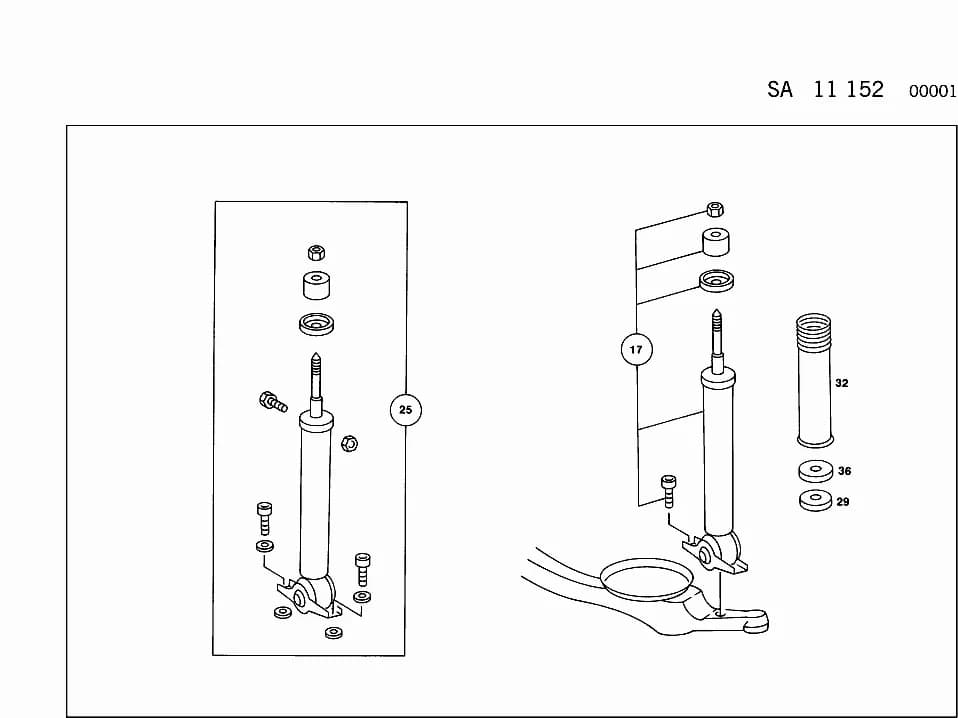 DAMPER STRUTRANGE OF DELIVERYReplaced by : A  1243203430 — 32 SPRINGS,SUSPENSION AND HYDRAULICS — 11152        SPRING SUSPENSION W/PAYLOAD INCREASED › 17