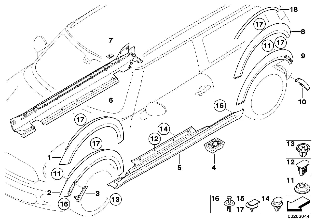 ECE — 51 Vehicle trim › 51_6703 Cover door sill / wheel arch
