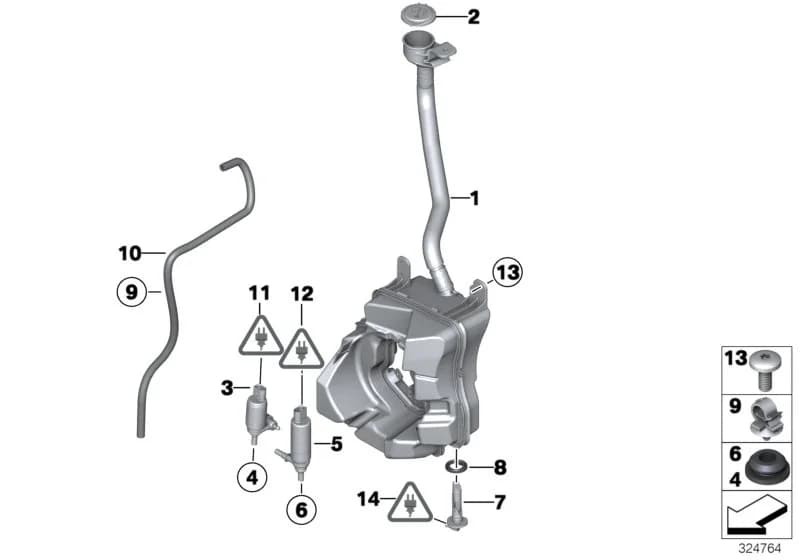 ECE — 61 Vehicle electrical system › 61_2184 Reservoir,windscr./headlight washer sys.