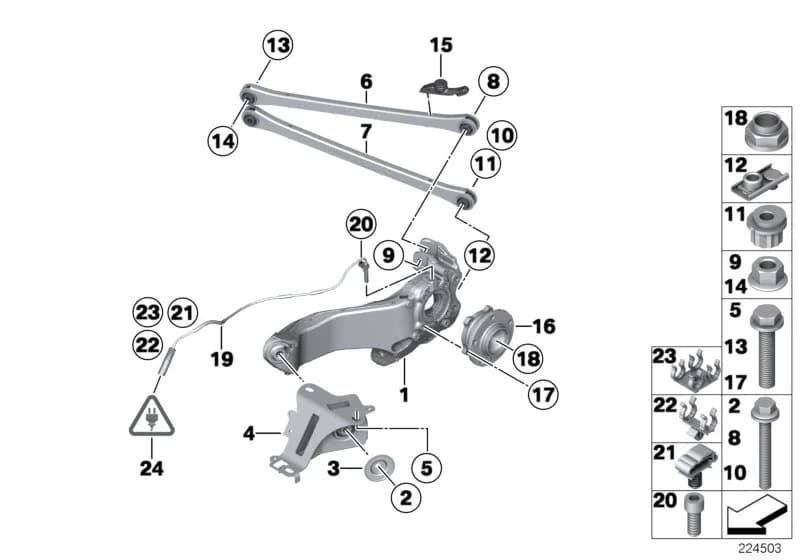 USA — 33 Rear Axle › 33_1562 Rr axle support, wheel susp.,whl bearing