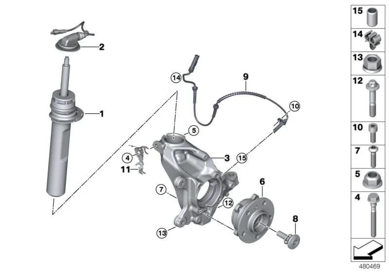 ECE — 31 Front Axle › 31_1103 Spring strut, front VDC / mounting parts