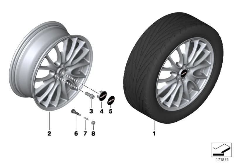 ECE — 36 Wheels › 36_1277 JCW LM Rad Cross Spoke R113