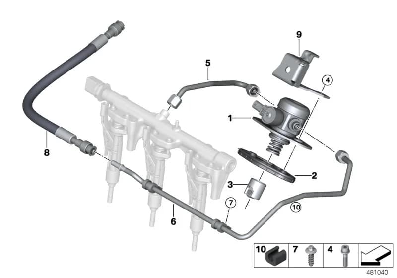 ECE — 13 Fuel Preparation System › 13_1566 High-pressure pump/Tubing
