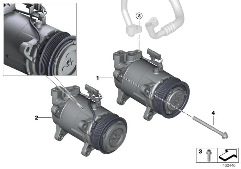 RP AC compressor.w.magnetic coupling — ECE — 64 Heater and Air Conditioning › 64_2046 RP air conditioning compressor