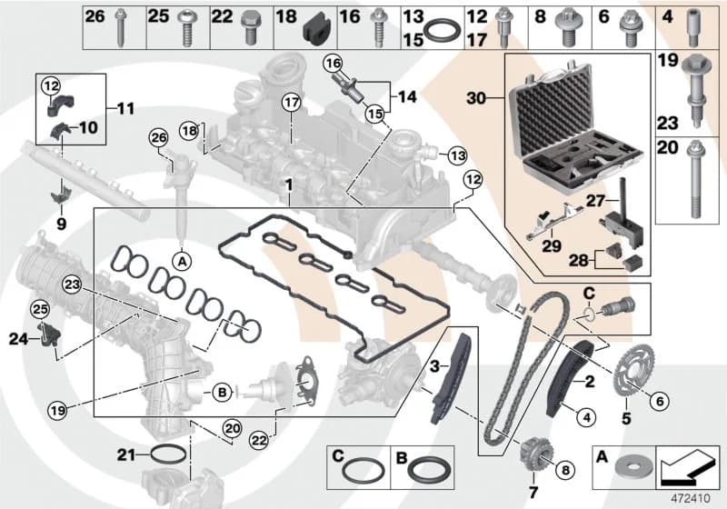 ECE — 88 Inspection kits › 88_0215 Repair kit, open timing chain, top