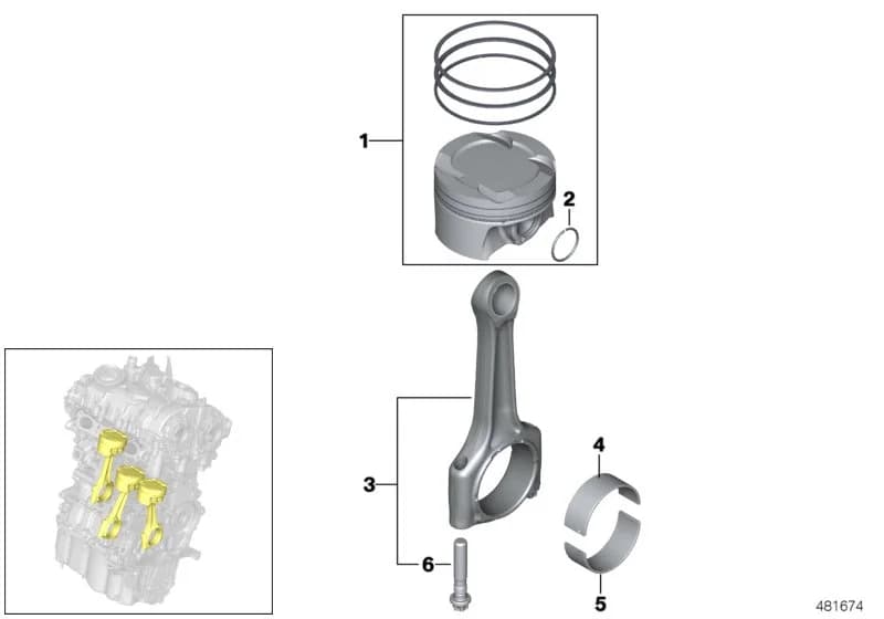 ECE — 11 Engine › 11_7162 Crankshaft connect.rod with pistons