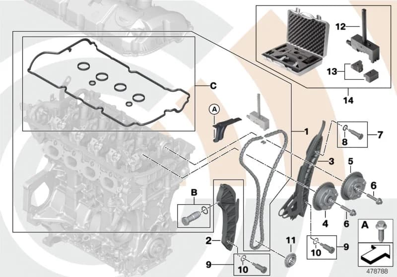 ECE — 88 Inspection kits › 88_0224 Repair kit, open timing chain, top