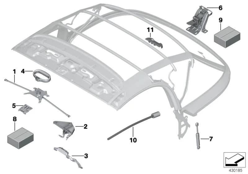 ECE — 54 Sliding Roof / Folding Top › 54_0456 FOLDING TOP MOUNTING PARTS